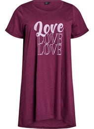 Kort&aelig;rmet natkjole i &oslash;kologisk bomuld , M&oslash;rk Bordeaux