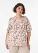 Bluse i viskose med smock og peplum-effekt, Vanilla, Model image number 0