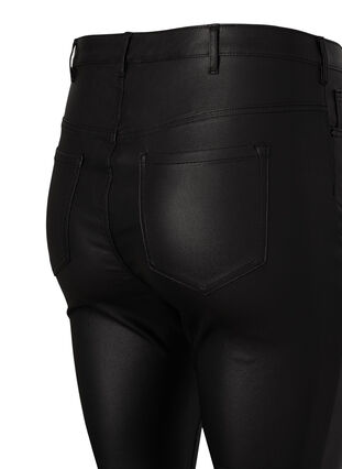 Coated Amy jeans med lynlåsdetalje, Black, Packshot image number 2