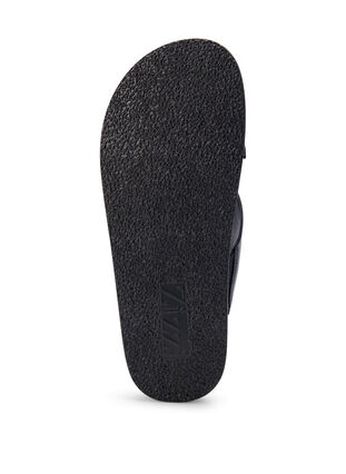 Wide fit sandal med krydsede remme, Black, Packshot image number 4