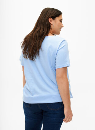 Kortærmet bomulds t-shirt med elastikkant, Serenity w. Live, Model image number 1