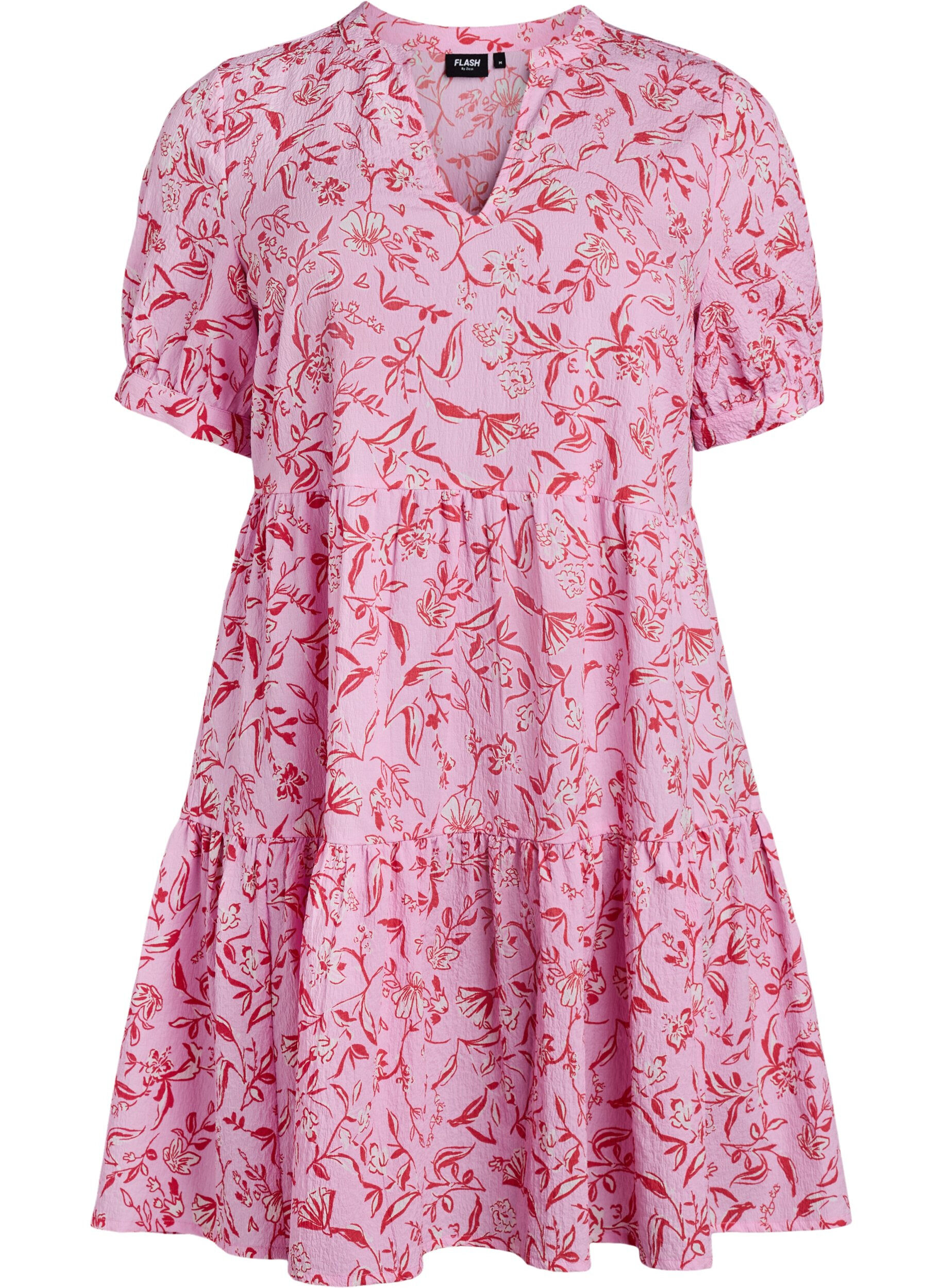 Zizzi Kort kjole med A-facon, Lilla, Packshot image number 0