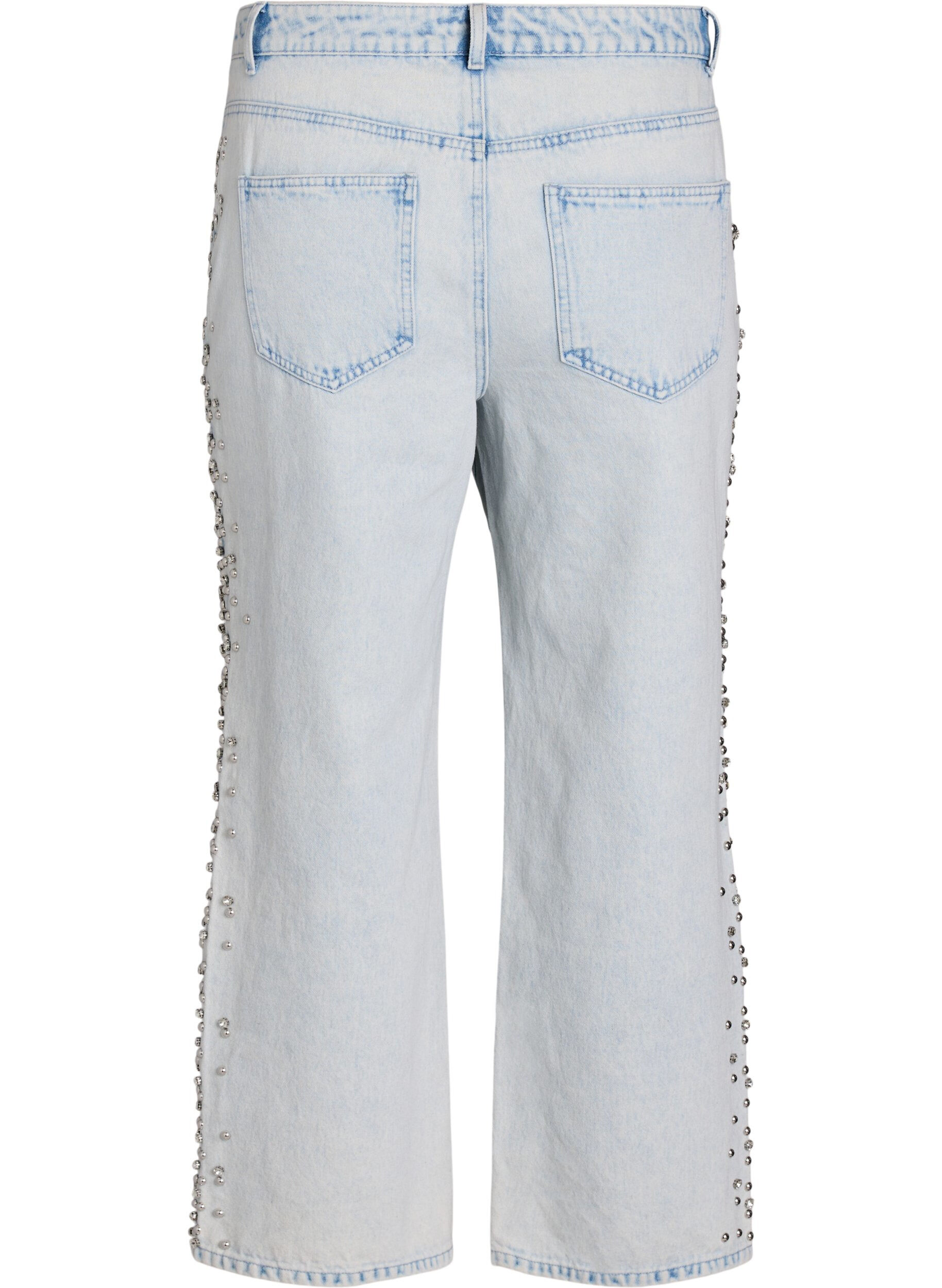 Zizzi Kiana jeans med dekorative detaljer langs siderne, Bl&aring;, Packshot image number 1