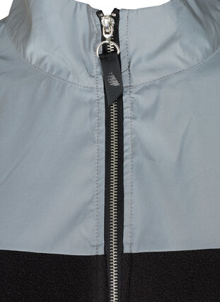 Sports cardigan med fleece og refleks, Black, Packshot image number 2