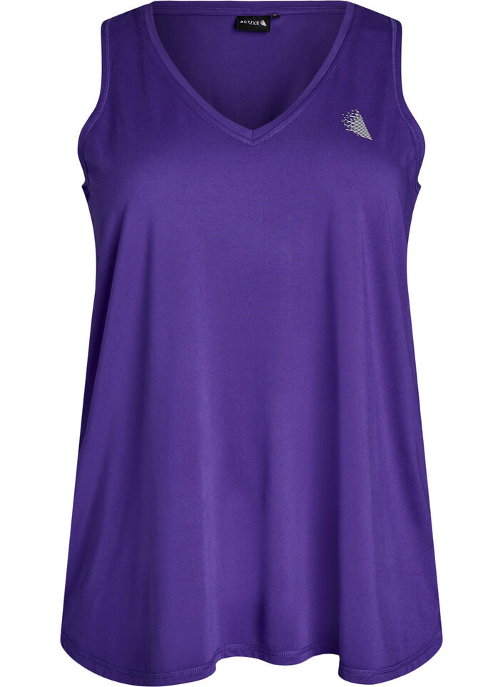 Tr&aelig;ningstop med v-udsk&aelig;ring , Lilla, Packshot image number 0