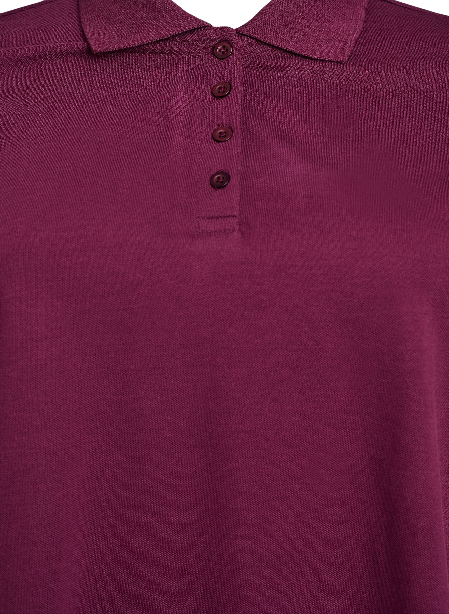Zizzi Poloshirt med korte &aelig;rmer, R&oslash;d, Packshot image number 2
