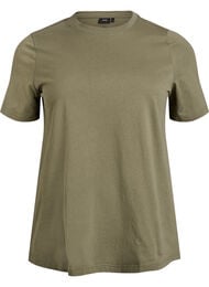 Basis t-shirt i bomuld med rund hals, Gr&oslash;n