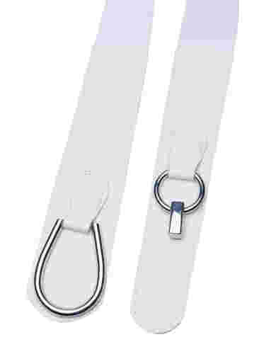 Taljebælte med imiteret læder, White, Packshot image number 2