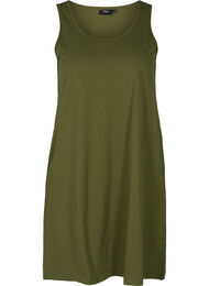 Ærmeløs kjole i bomuld, Ivy green