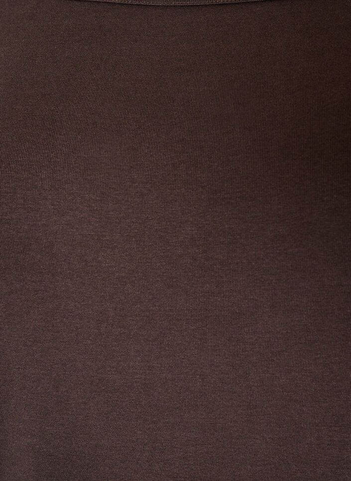 Basis T-shirt med b&aring;dudsk&aelig;ring og 3/4-&aelig;rmer, Brun, Packshot image number 2