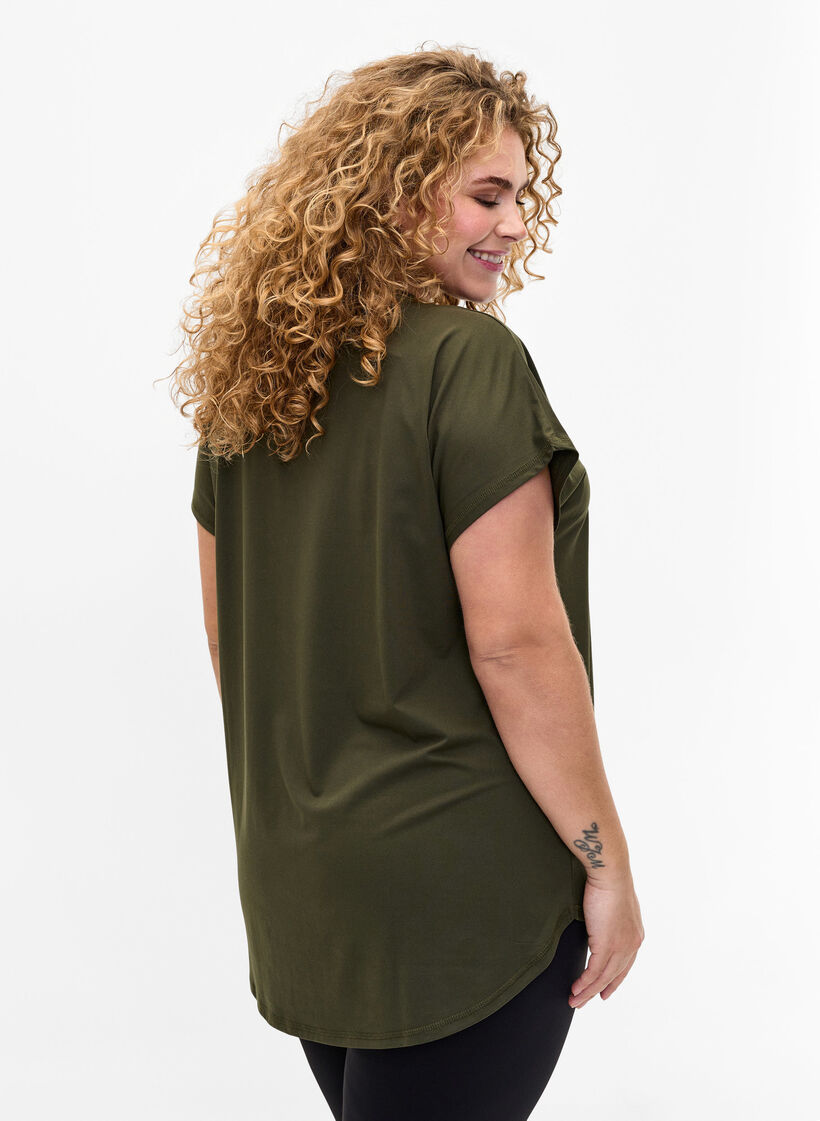 Trænings t-shirt med v-hals, Forest Night, Model image number 1