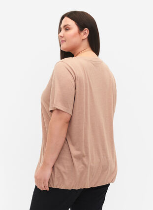 Meleret t-shirt med elastikkant, Natural Mél, Model image number 1