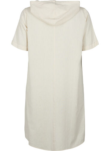 Kortærmet kjole med hætte, Sandshell, Packshot image number 1