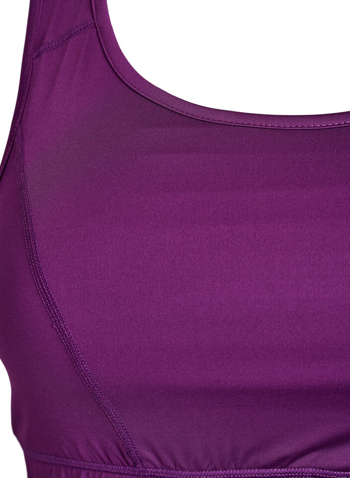 Sports-bh med racerback, Lilla, Packshot image number 2