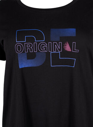 Trænings t-shirt med print, Black w. Be Original, Packshot image number 2