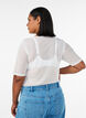 Meshbluse med korte &aelig;rmer og rund hals, Vanilla, Model image number 2