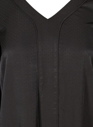 Langærmet tunika med smock, Black, Packshot image number 2