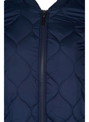 Quiltet termojakke med lynlås, Navy Blazer, Packshot image number 2