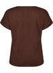 T-shirt i bomuld med crochetdetalje, Brun, Packshot image number 1