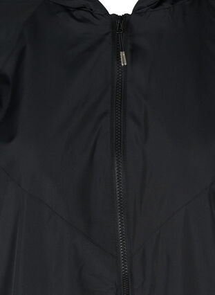 Kort jakke med lynlås og hætte, Black, Packshot image number 2