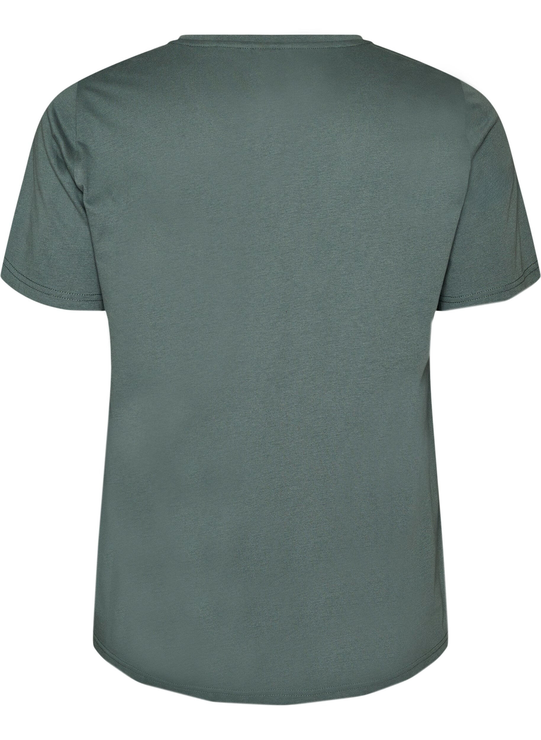 ZizziT-shirt med motiv, Gr&oslash;n, Packshot image number 1