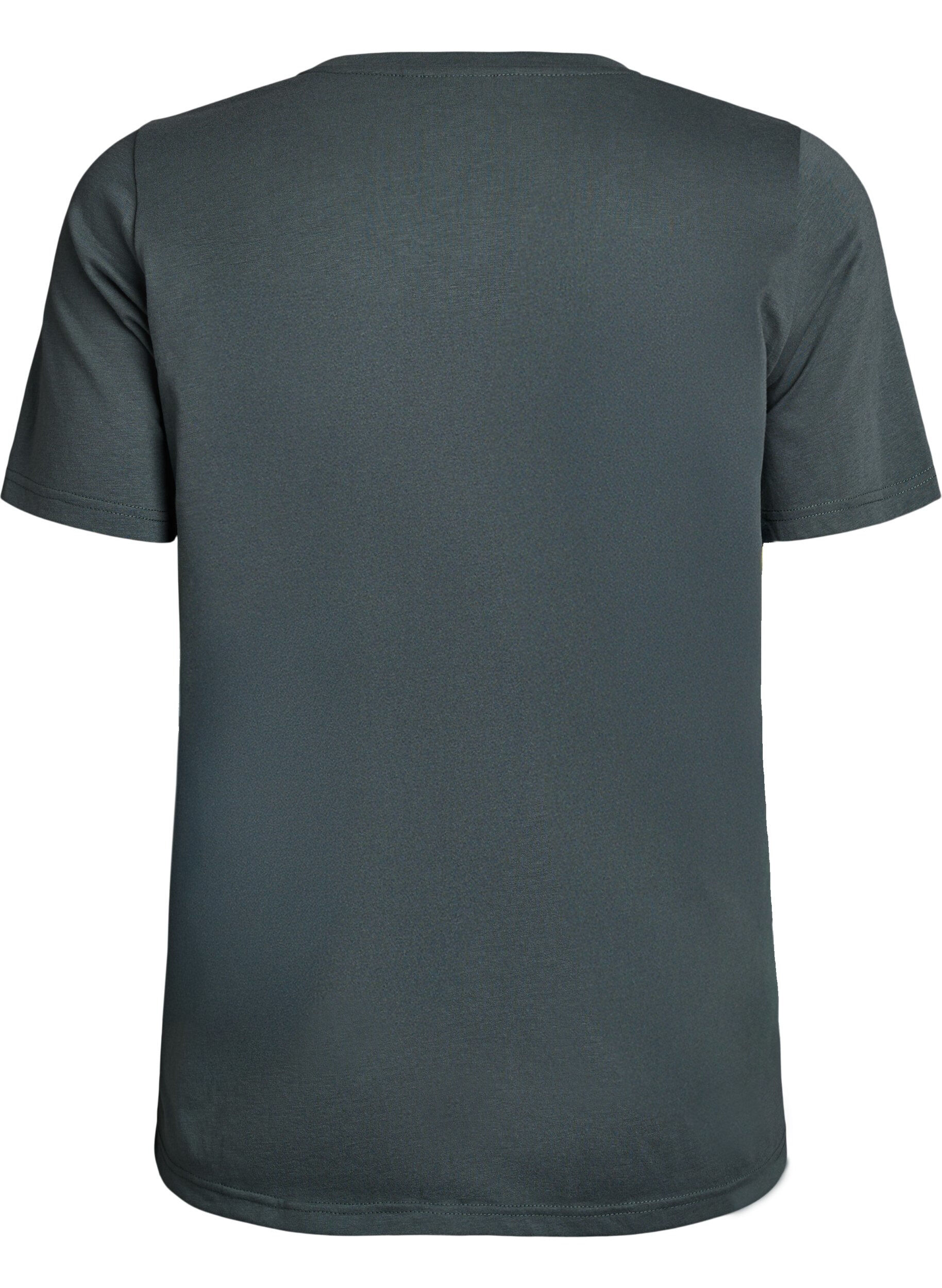 ZizziT-shirt med motiv, Gr&oslash;n, Packshot image number 1