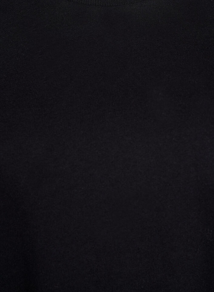 Knælang t-shirtkjole i bomuld, Sort, Packshot image number 2