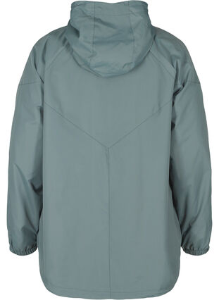 Kort jakke med lynlås og hætte, Balsam Green, Packshot image number 1