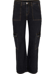 Straight fit cargo jeans, Black Stone