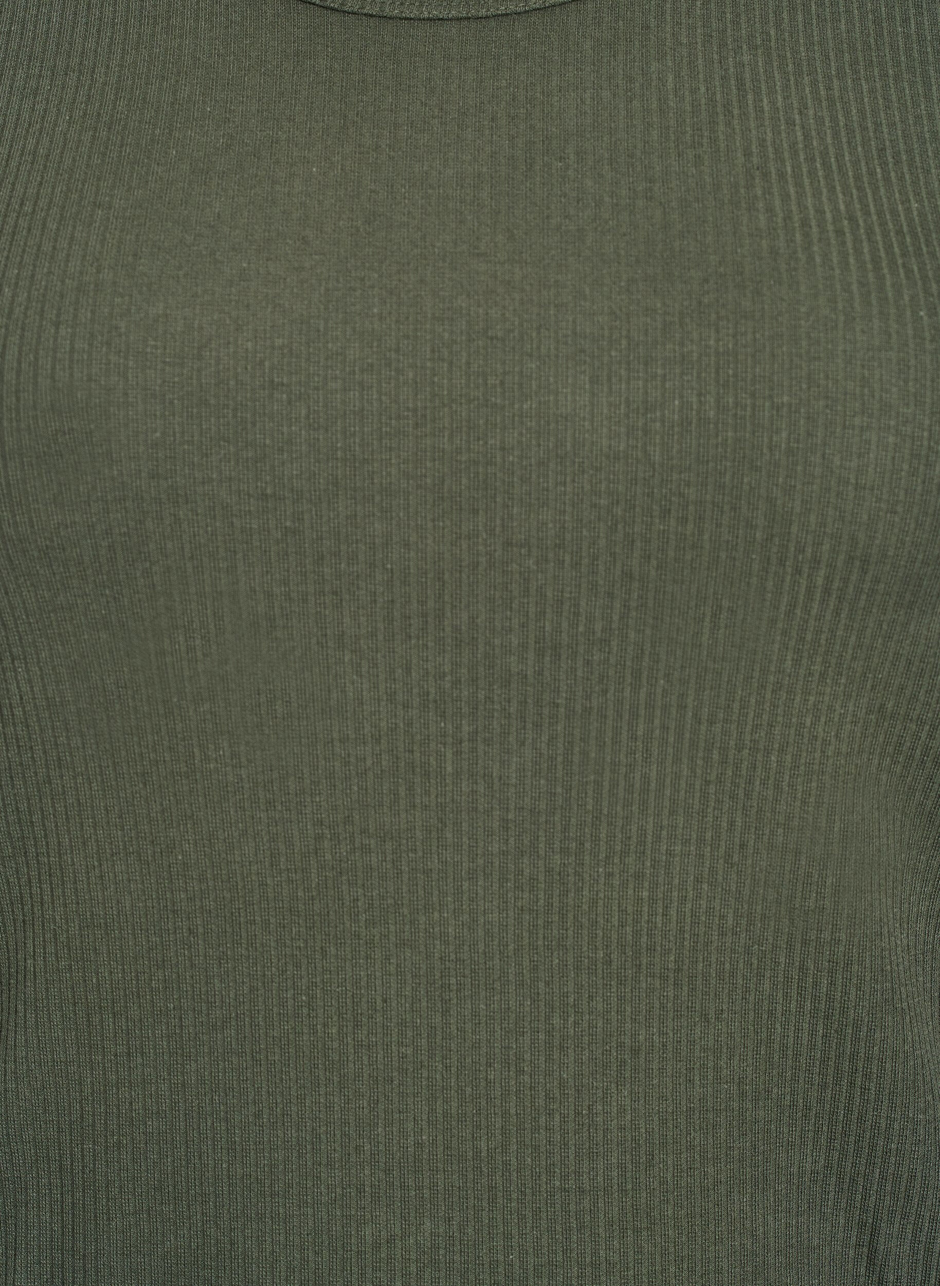 Zizzi Kn&aelig;lang T-shirtkjole i ribbet jersey, Gr&oslash;n, Packshot image number 2