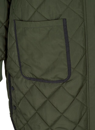 Quiltet 2-i-1 jakke med aftagelige ærmer, Forest Night, Packshot image number 3