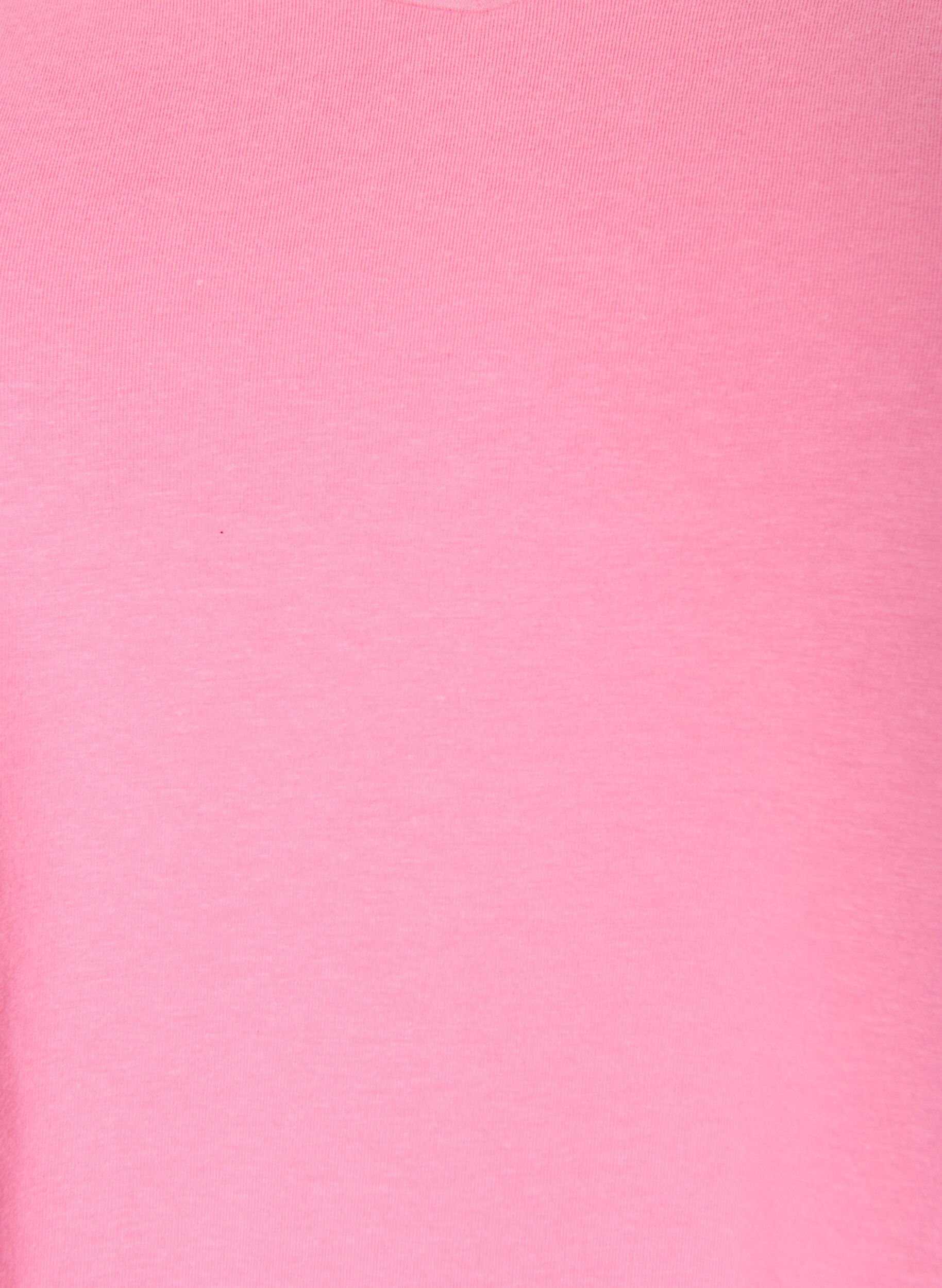 ZizziEnsfarvet basis t-shirt i bomuld, Lyser&oslash;d, Packshot image number 2