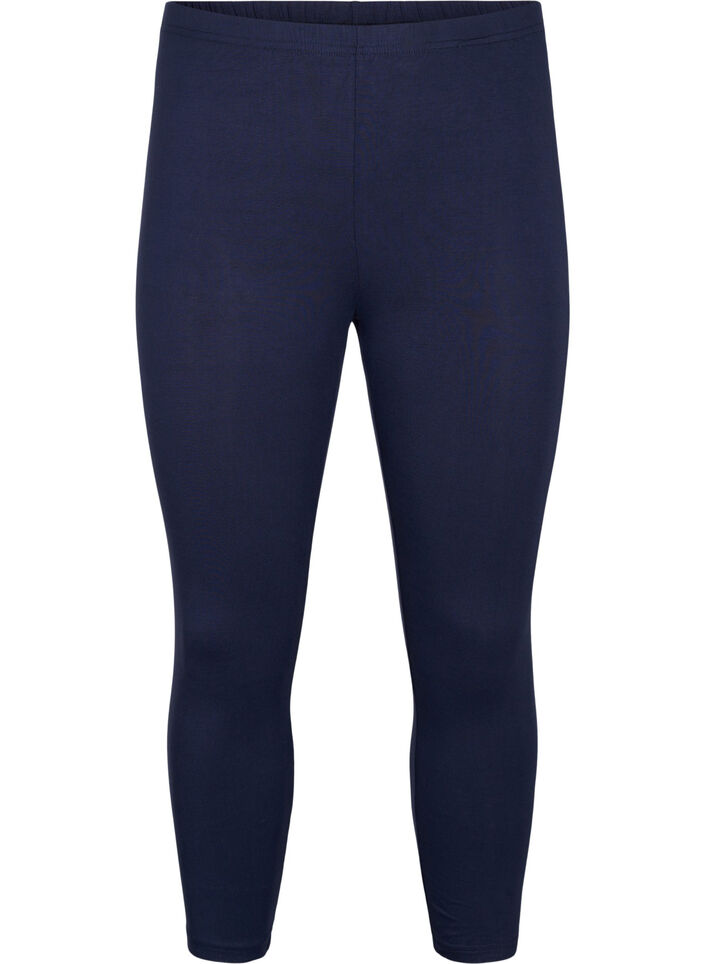 Basis 3/4 leggings i viskose, Bl&aring;, Packshot image number 0