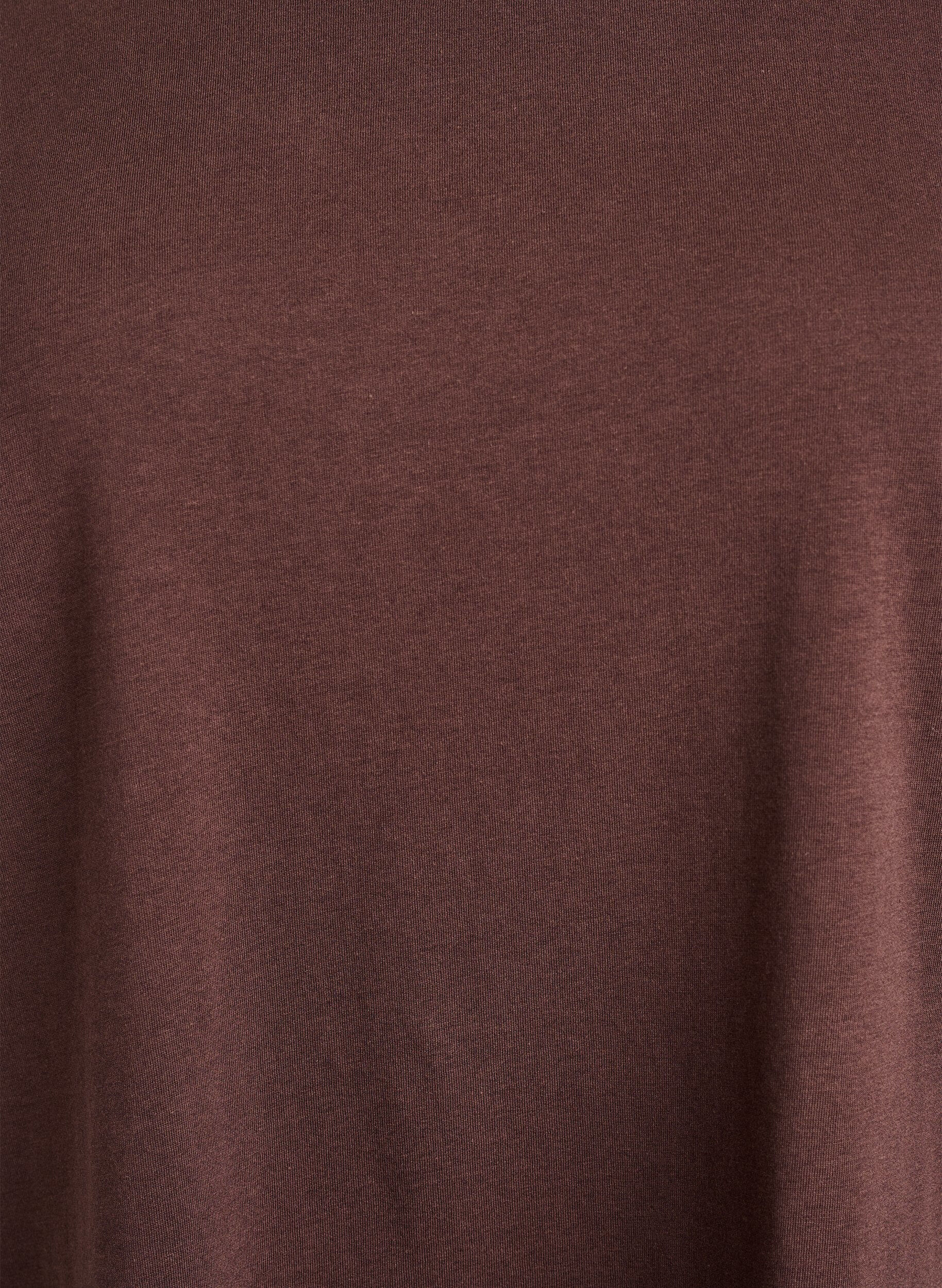 ZizziKort&aelig;rmet t-shirt i bomuldsblanding, Brun, Packshot image number 2