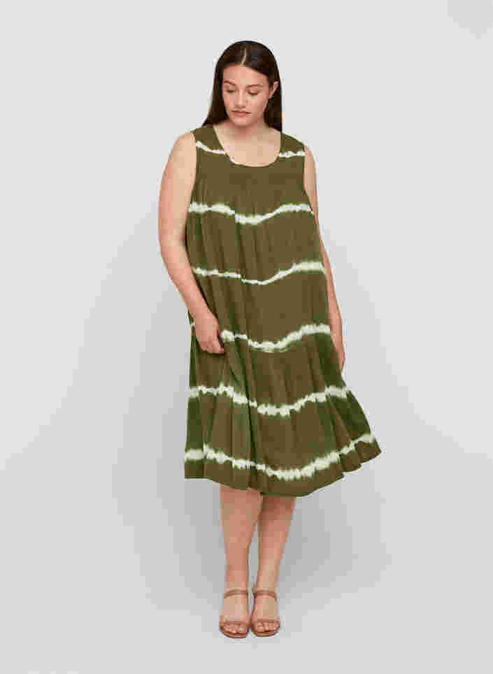 Printet midikjole i viskose, Ivy Green Batik, Model image number 2