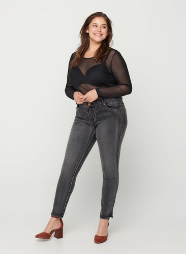 Ekstra slim Sanna jeans , Dark Grey Denim, Model image number 0