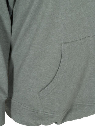 Meleret sweatshirt med hætte og lomme, Balsam Melange, Packshot image number 3