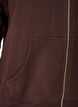 Sweatcardigan med h&oslash;j krave og lynl&aring;s, Brun, Packshot image number 3