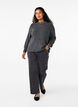 Meleret strikbluse med rund hals, Dark Grey Black Mel., Model image number 2