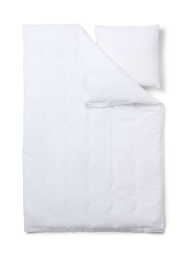Ensfarvet sengesæt i bomuld, White Alyssum, Packshot image number 1