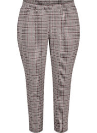 Cropped Maddison bukser med ternet mønster, Brown Check