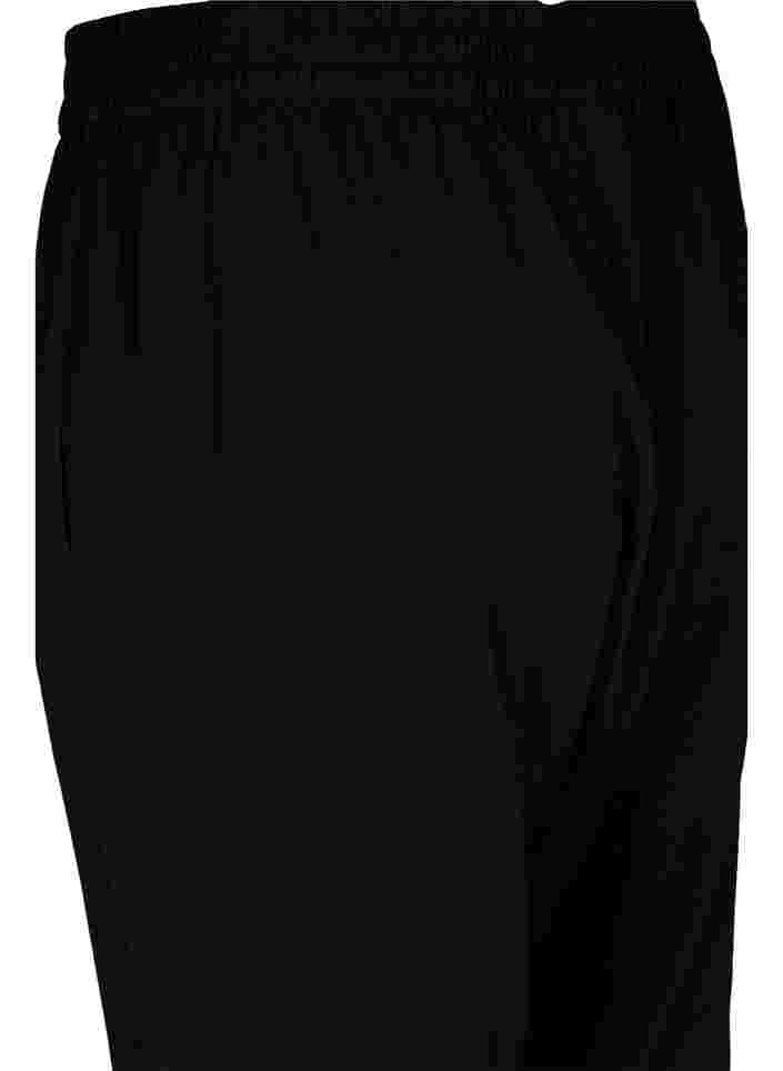 Løse bukser i viskosemix med elastikkant, Black, Packshot image number 3