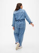 Langærmet denim jumpsuit, Light Blue Denim, Model image number 1
