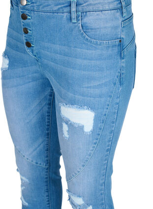 Slim fit Emily jeans med slid , Light blue, Packshot image number 2