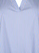 Stribet bluse med peplum og flæsedetaljer, Blue Stripe, Packshot image number 2
