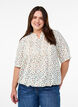 Bluse med print og 1/2 &aelig;rmer, Hvid, Model image number 0