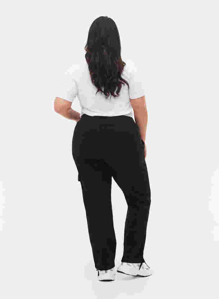 Løse bukser i bomuld, Black, Model image number 1