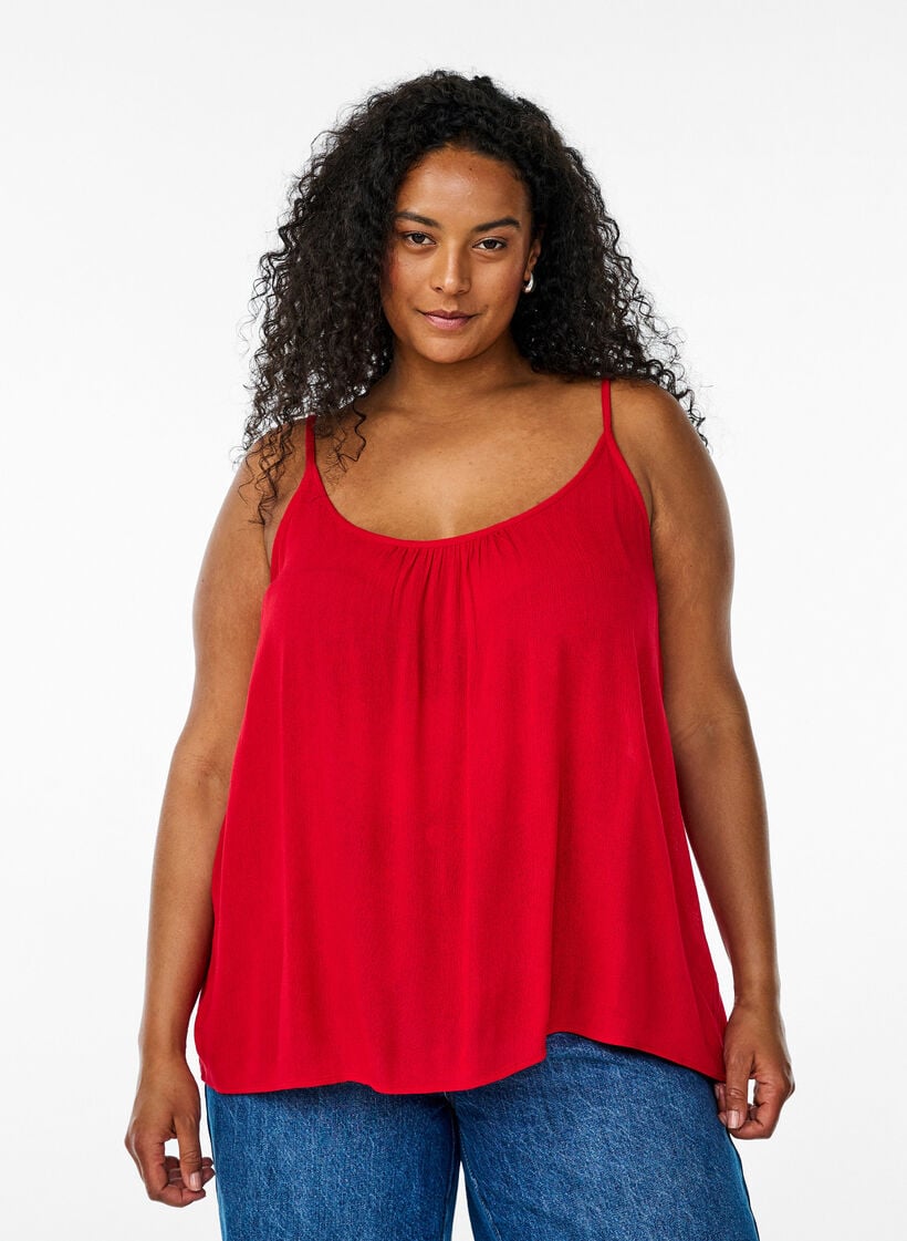 Strop top i viskose, R&oslash;d, Model image number 0