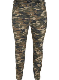 Printede Amy jeans med høj talje, Camouflage