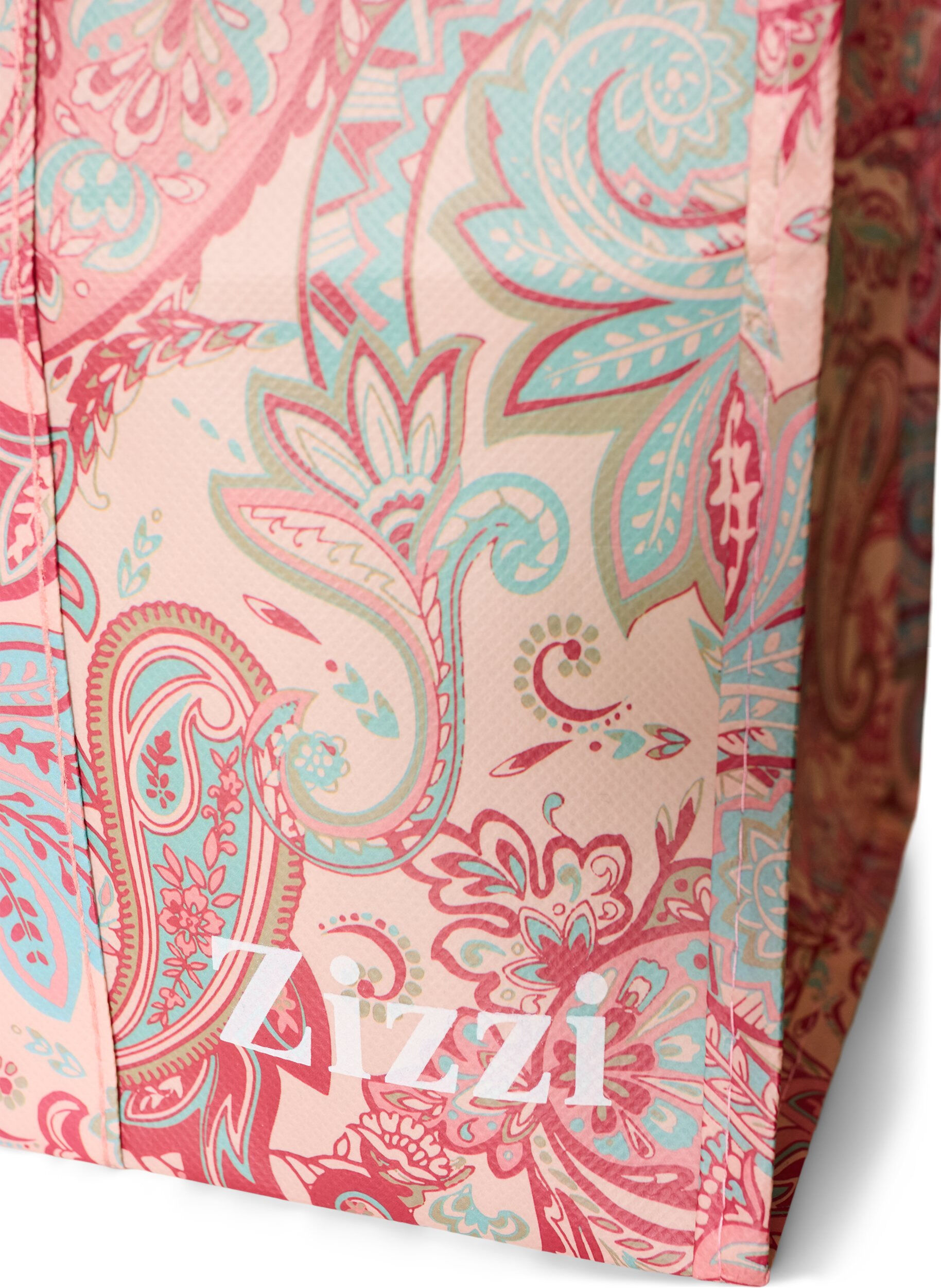 ZizziShoppingbag med lynl&aring;s, Lyser&oslash;d, Packshot image number 2